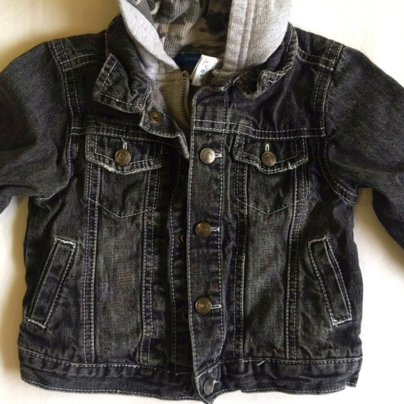 greendog layered look distressed denim jacket with hoodie 18 months baby boy - Picture 8 of 14
